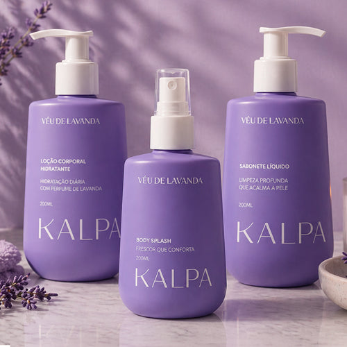 Kit Família Véu de Lavanda + Roll-on Lavanda Kalpa em cena